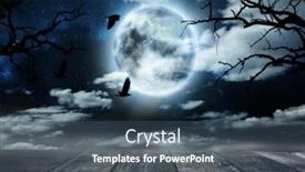  Presentation with spooky - Audience pleasing slide set consisting of spooky horror halloween background with empty wooden planks ideal for product placement backdrop and a ocean colored foreground