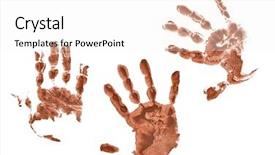  Presentation with spooky - Beautiful PPT theme featuring spooky prints of hands backdrop and a white colored foreground