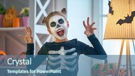  Presentation with halloween - PPT layouts consisting of happy halloween cute little laughing background and a ocean colored foreground