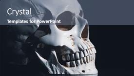  Presentation with spooky - PPT theme having spooky-skull-for-halloween-horror background and a ocean colored foreground
