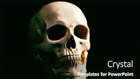  Presentation with spooky - PPT theme having spooky-skull-for-halloween-horror background and a black colored foreground