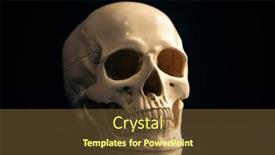  Presentation with spooky - Presentation theme consisting of spooky-skull-for-halloween-horror background and a tawny brown colored foreground