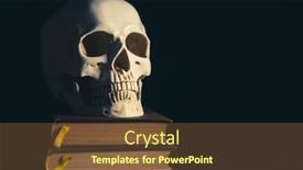  Presentation with spooky - Slides consisting of spooky-skull-for-halloween background and a tawny brown colored foreground