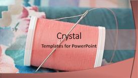 Presentation with needle - Slide deck having spool of peach colored polyester background and a  colored foreground