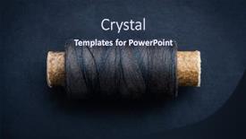  Presentation with thread - Amazing presentation theme having spool-of-retro-dark-thread backdrop and a tawny brown colored foreground