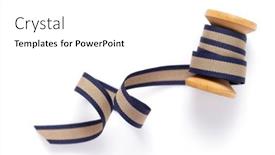  Presentation with roll - PPT theme with spool-with-ribbon-isolated background and a white colored foreground