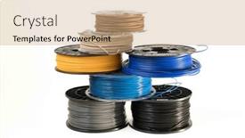  Presentation with plastic - Presentation design consisting of spools-of-plastic-filament and a coral colored foreground