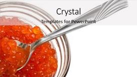  Presentation with caviar - Amazing slides having canned salmon - spoon and red caviar backdrop and a light gray colored foreground