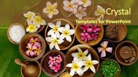  Presentation with plumeria - Beautiful PPT layouts featuring spoon ball candle on banana backdrop and a tawny brown colored foreground