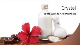  Presentation with hibiscus - PPT theme having spoon ball red hibiscus background and a white colored foreground