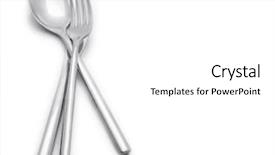  Presentation with spoon - Slide deck featuring spoon fork and knife background and a white colored foreground