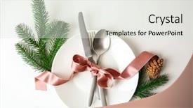  Presentation with table setting - Cool new slides with spoon fork knife - beautiful christmas table setting backdrop and a sky blue colored foreground