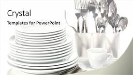  Presentation with cutlery - PPT layouts enhanced with winter background with pile background and a sky blue colored foreground.