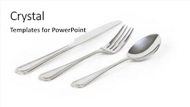  Presentation with monarch butterfly isolated on white - Audience pleasing presentation design consisting of spoon fork knife - isolated eating utensils on white backdrop and a white colored foreground