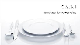 Presentation with spoon - Cool new presentation theme with spoon fork knife - silverware or flatware set backdrop and a white colored foreground
