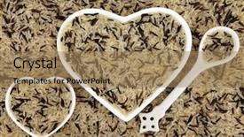  Presentation with rice grain - Beautiful presentation theme featuring spoon forming an abstract background backdrop and a coral colored foreground