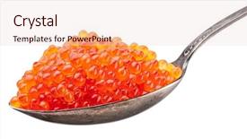  Presentation with caviar - Cool new presentation with spoon full of red caviar backdrop and a lemonade colored foreground