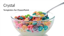  Presentation with breakfast cereal - Amazing theme having spoon in fresh cow backdrop and a white colored foreground