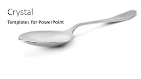  Presentation with spoon - Colorful slide set enhanced with spoon-isolated-on-a-white backdrop and a white colored foreground