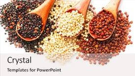  Presentation with white healthy food - Audience pleasing theme consisting of spoon isolated on white background backdrop and a lemonade colored foreground