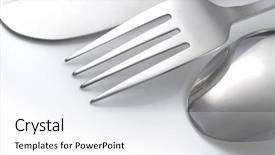  Presentation with spoon - Slide deck enhanced with spoon knife fork background and a white colored foreground