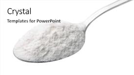  Presentation with baking soda - Slide set with spoon of baking soda isolated background and a white colored foreground