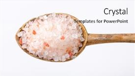  Presentation with spoon - Beautiful PPT theme featuring spoon of coarse grained salt backdrop and a sky blue colored foreground