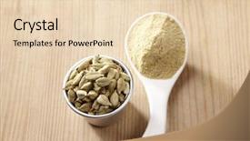  Presentation with cardamom - Presentation theme consisting of spoon of ground cardamom background and a lemonade colored foreground