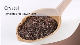  Presentation with poppy - Presentation design consisting of spoon-of-ground-poppy-seeds background and a sky blue colored foreground