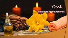  Presentation with black yellow - Audience pleasing slide deck consisting of spoon oil on mat backdrop and a wine colored foreground