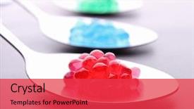  Presentation with caviar - Presentation theme having spoon on molecular caviar background and a red colored foreground