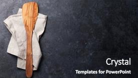  Presentation with spoon - Beautiful slide deck featuring spoon over towel on stone backdrop and a dark gray colored foreground