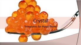  Presentation with caviar - PPT layouts featuring spoon red caviar close up background and a gold colored foreground