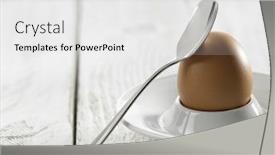  Presentation with boil - PPT layouts consisting of spoon resting on the hard boil egg background and a white colored foreground