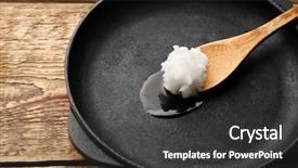  Presentation with coconut oil - Presentation theme consisting of spoon with coconut oil background and a dark gray colored foreground