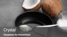  Presentation with spoon - Colorful slide set enhanced with spoon with coconut oil backdrop and a dark gray colored foreground