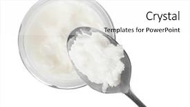  Presentation with edible oil - Slide deck featuring spoon with coconut oil background and a white colored foreground