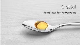  Presentation with oil and gas - Theme having spoon with cod liver oil background and a light gray colored foreground
