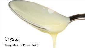  Presentation with condensed milk - Cool new presentation theme with spoon with condensed milk isolated backdrop and a white colored foreground