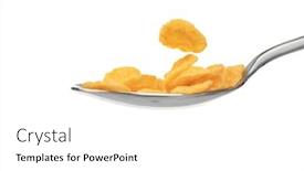  Presentation with spoon - Slide set consisting of spoon-with-cornflakes-isolated background and a  colored foreground
