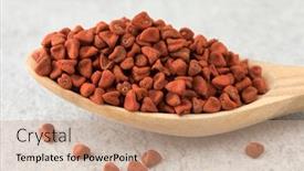  Presentation with seeds - Colorful slide deck enhanced with spoon-with-dried-annatto-seeds backdrop and a coral colored foreground