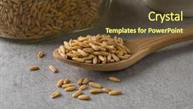  Presentation with oat - Amazing slide deck having spoon with dried organic oat backdrop and a tawny brown colored foreground