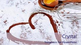  Presentation with egg - Presentation design consisting of spoon with egg and corolla background and a sky blue colored foreground