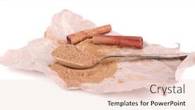  Presentation with herbal - Cool new presentation with spoon with herbal seasoning on white background isolated backdrop and a lemonade colored foreground