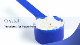  Presentation with protein - Beautiful PPT theme featuring spoon-with-protein-powder backdrop and a light blue colored foreground