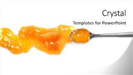  Presentation with jam - PPT theme enhanced with spoon with sweet jam background and a white colored foreground