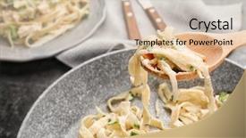  Presentation with spoon - Cool new slides with spoon with tasty chicken alfredo backdrop and a lemonade colored foreground