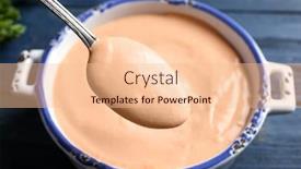  Presentation with taco - Audience pleasing presentation design consisting of spoon-with-tasty-creamy-sauce backdrop and a lemonade colored foreground