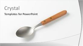  Presentation with spoon - Theme with spoon-with-wooden-handle background and a white colored foreground