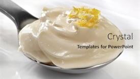  Presentation with mayonnaise - Slides with spoonful-of-aioli-or-mayonnaise background and a soft green colored foreground
